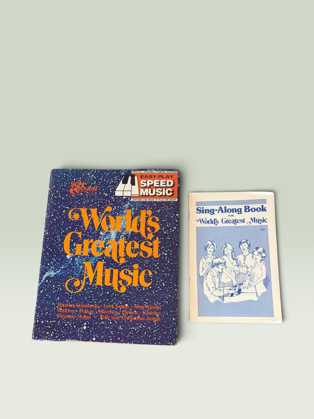 Vtg World's Greatest Music Easy-Play Speed Music Songbook & Sing-Along Book Set